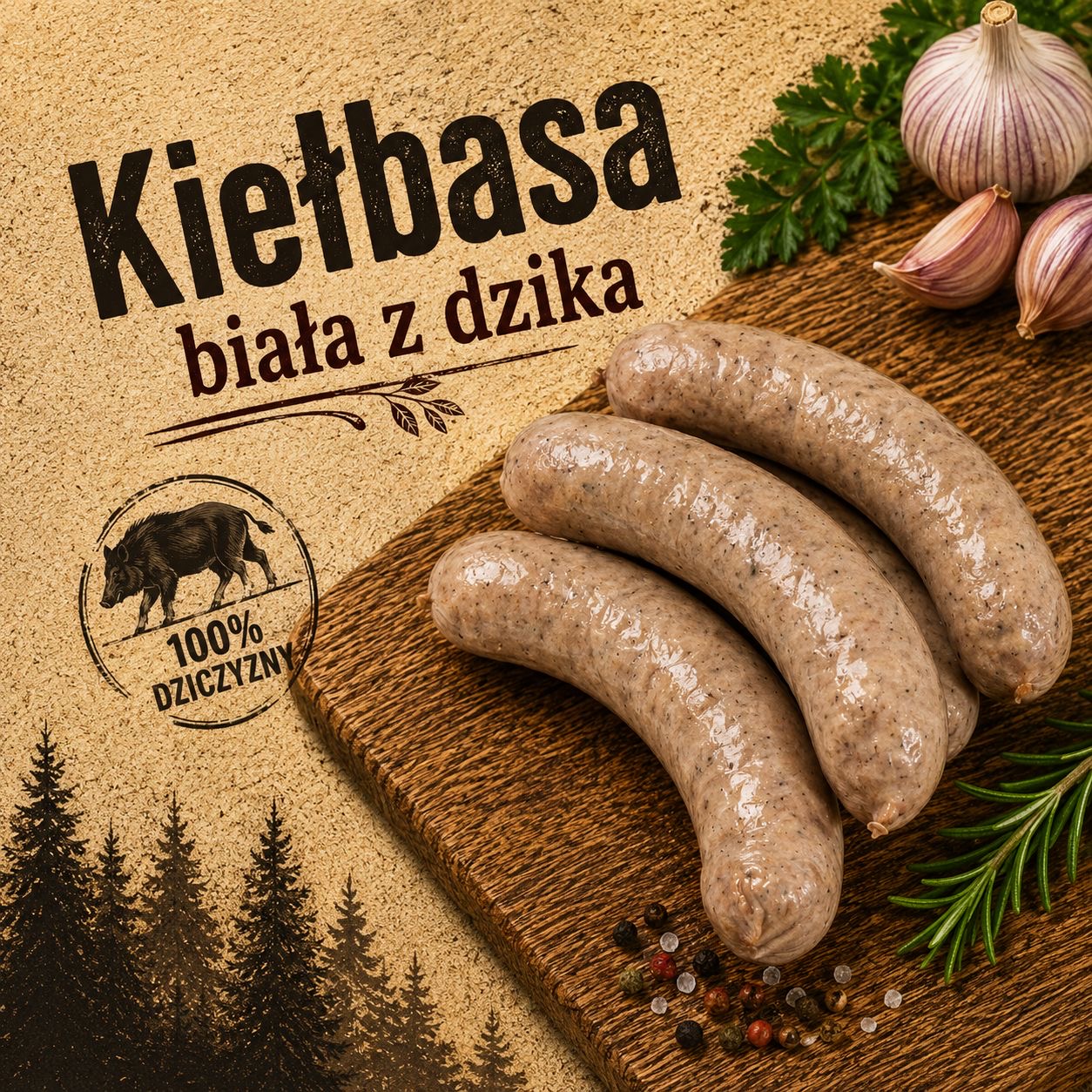 Kiełbasa biała z dzika