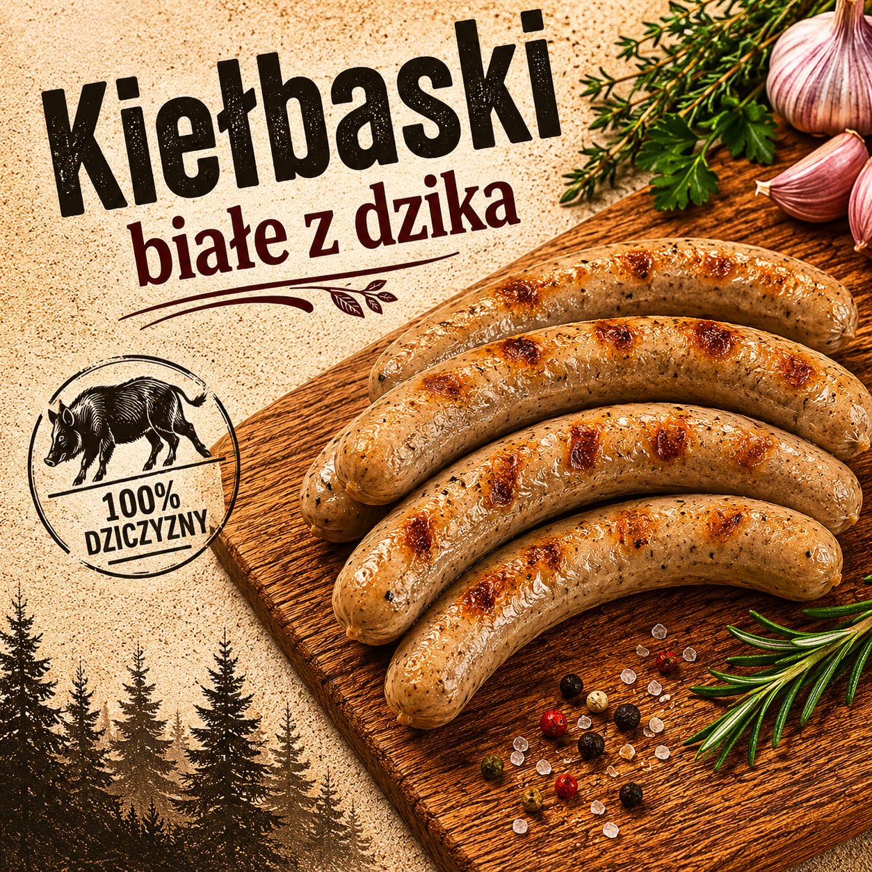 Kiełbaski białe z dzika