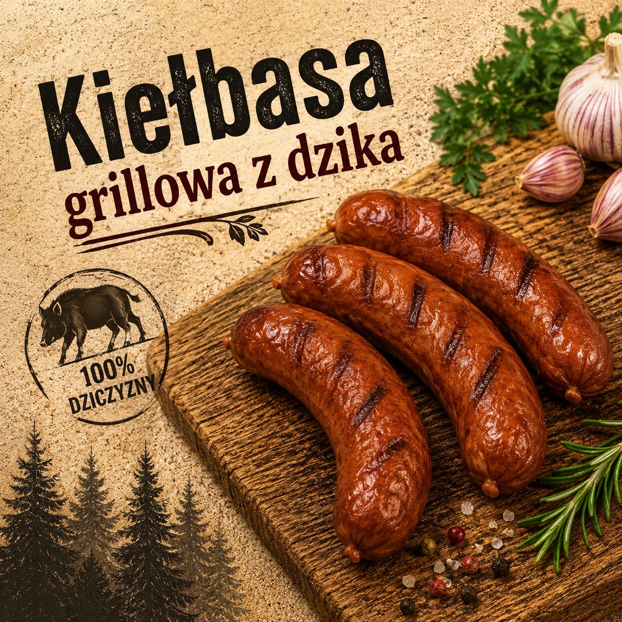 Kiełbasa grillowa z dzika